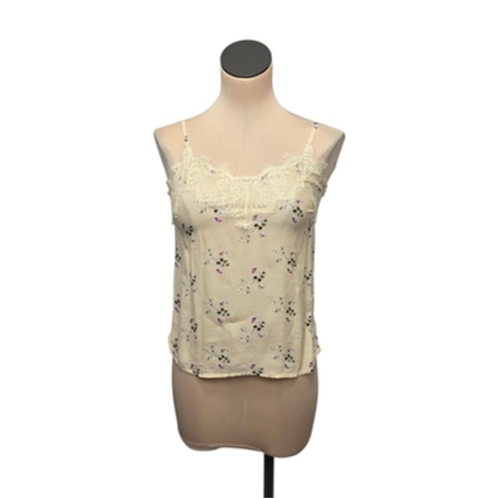 Abercrombie & Fitch Tank Top Womens XXS Floral Lace Trim Cami‎ Spaghetti Strap